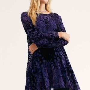 Free People Mirror Mirror Velvet Minidress Medium